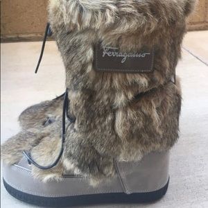 Ferragamo Rabbit Fur Moon Boot
